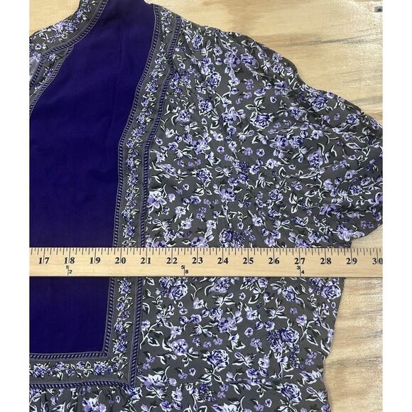 Woman Within Floral Button Down Blouse Top Green Size 3X Flowy Cottage Prairie - Picture 9 of 11